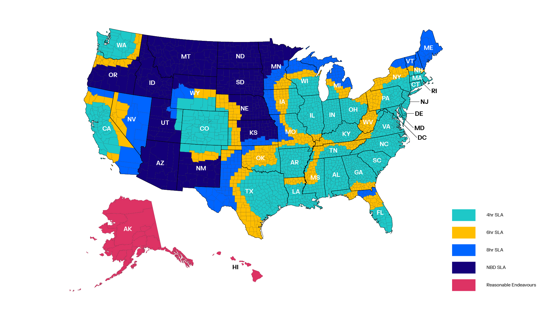 USA Map SLAs Update without Logo