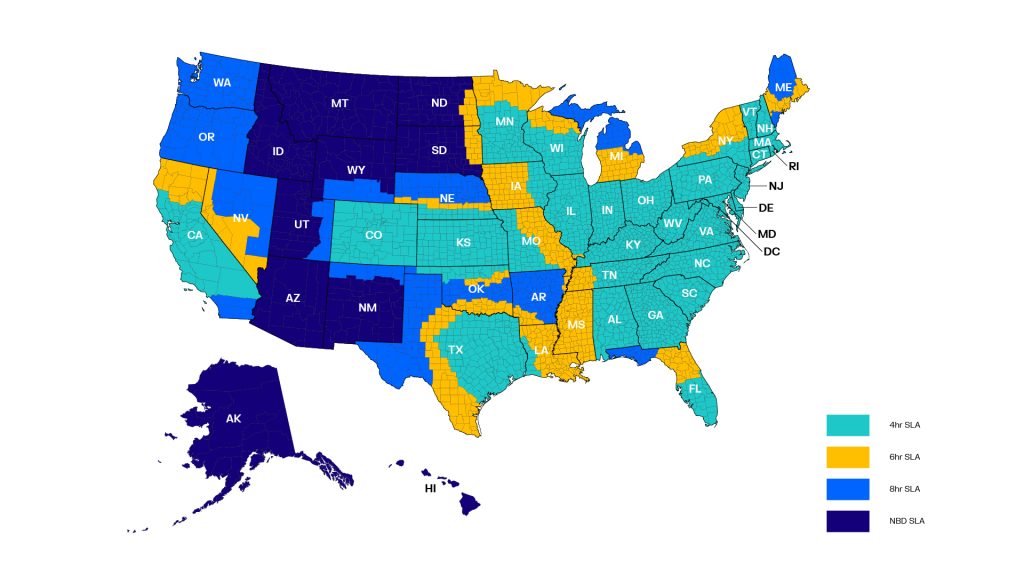 Indigo SLA in USA map 
