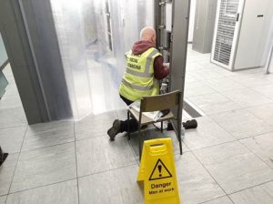 engineer at a data centre