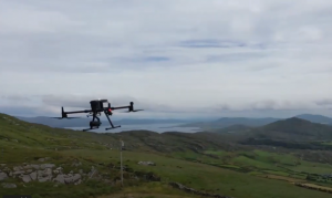 a drone doing a survey in countryside